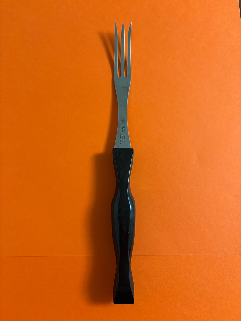 Cutco Turning Carving Fork #1726 KC 3 Prong Classic Swirl Handle USA